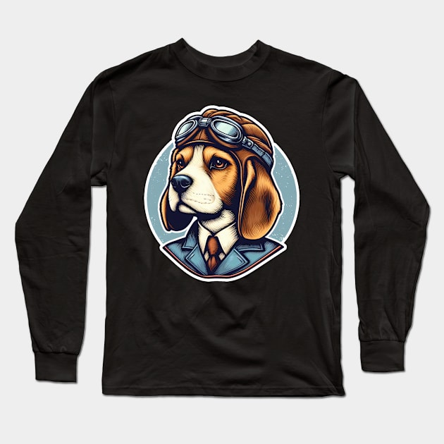 Beagle Pilot Long Sleeve T-Shirt by k9-tee